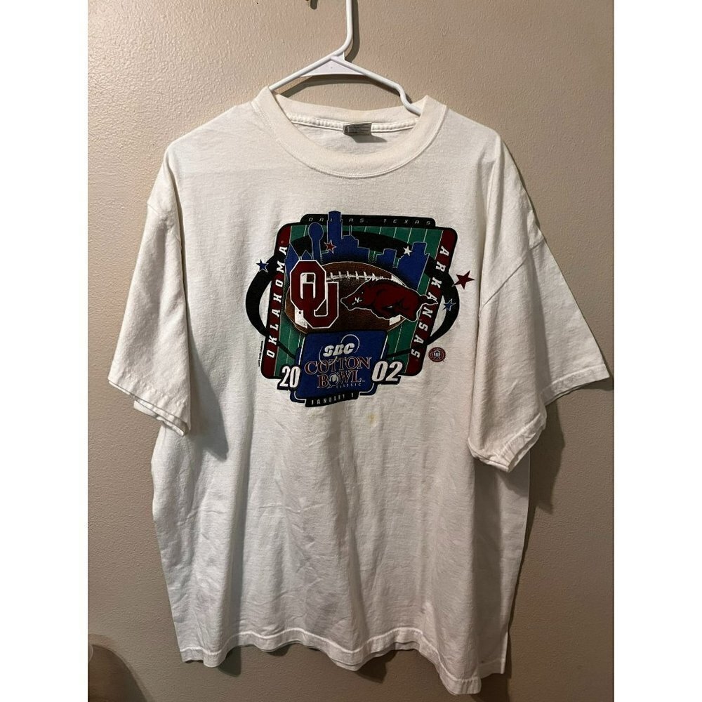 Men's Vintage 2002 SBC Cotton Bowl OK vs AR T Shirt Size 2XL [EXCELLENT]